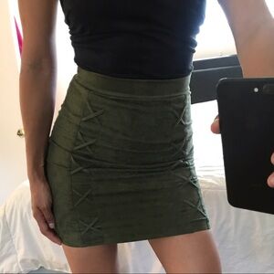 Olive Green Mini Skirt